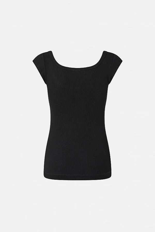 Camiseta de canalé con logotipo Love Birds pinko
