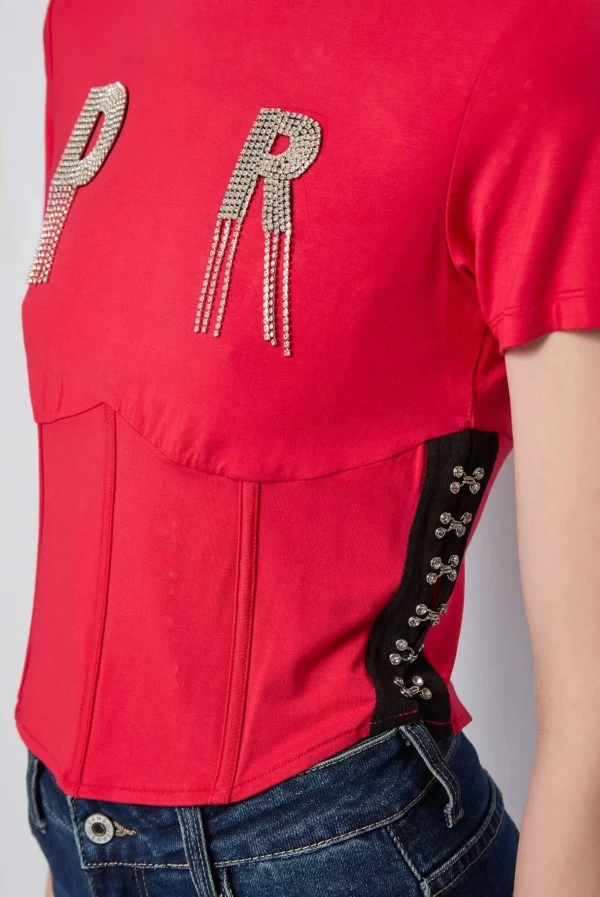 Camiseta DR con Flecos y Pedrería denny rose