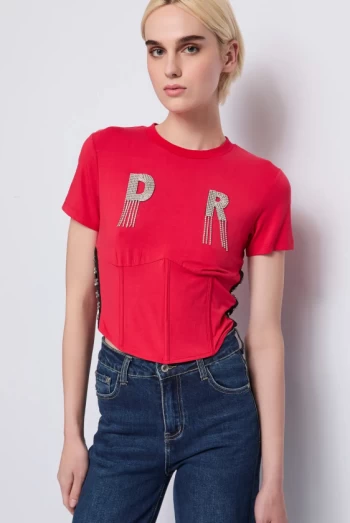 Camiseta DR con Flecos y Pedrería denny rose
