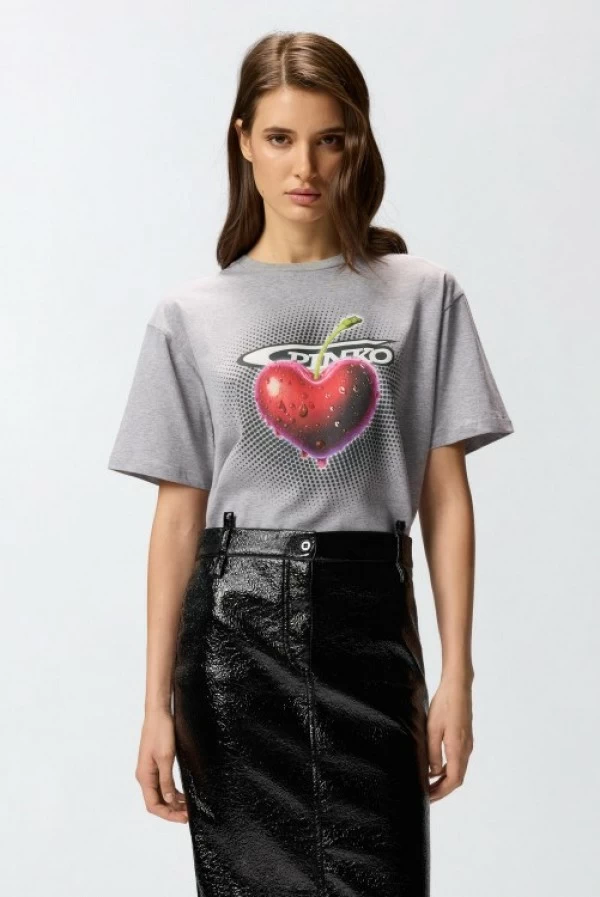 Camiseta jaspeada estampada pinko