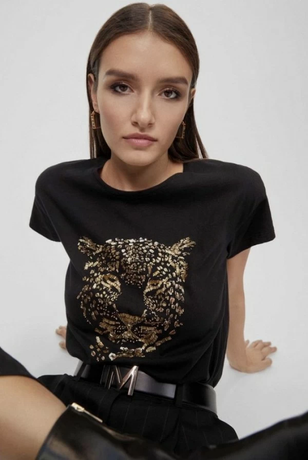 Camiseta negra tigre