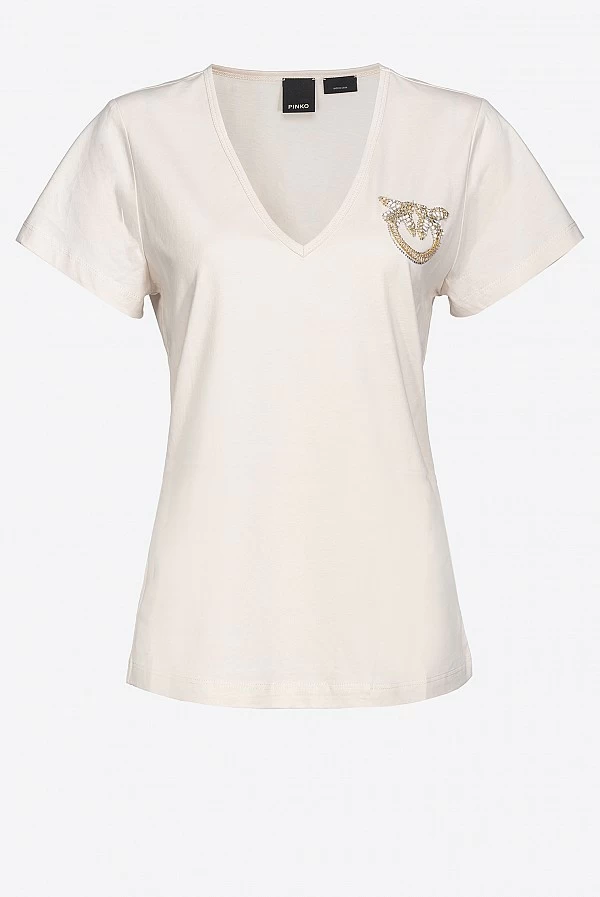 CAMISETA  PINKO LOGOTIPO LOVE BIRDS JOYA