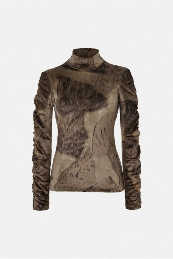 Camiseta Scripta de terciopelo con cuello alto Camiseta Scripta de terciopelo con cuello alto