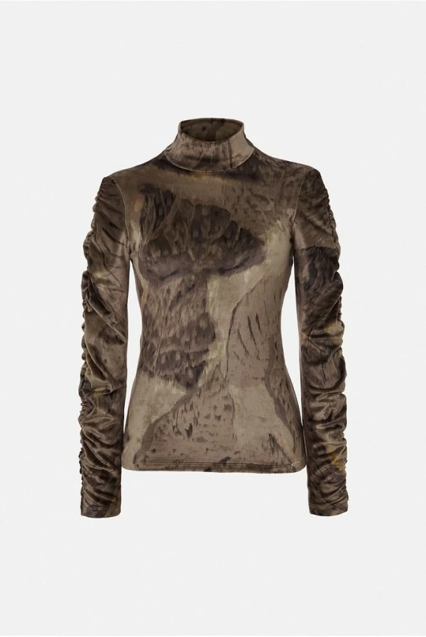 Camiseta Scripta de terciopelo con cuello alto