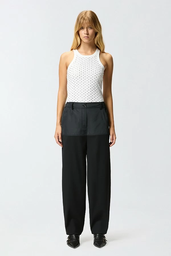 Camiseta sin mangas  nadadora con strass pinko