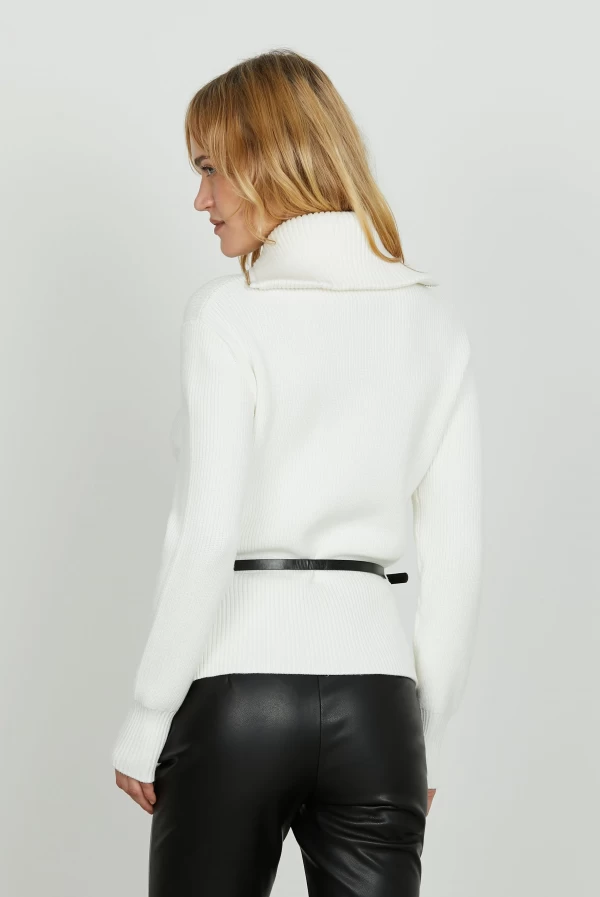 Cárdigan MILIONER con cremallera y cinturón de hebilla ranita – Relish Cárdigan MILIONER con cremallera y cinturón de hebilla ranita – Relish