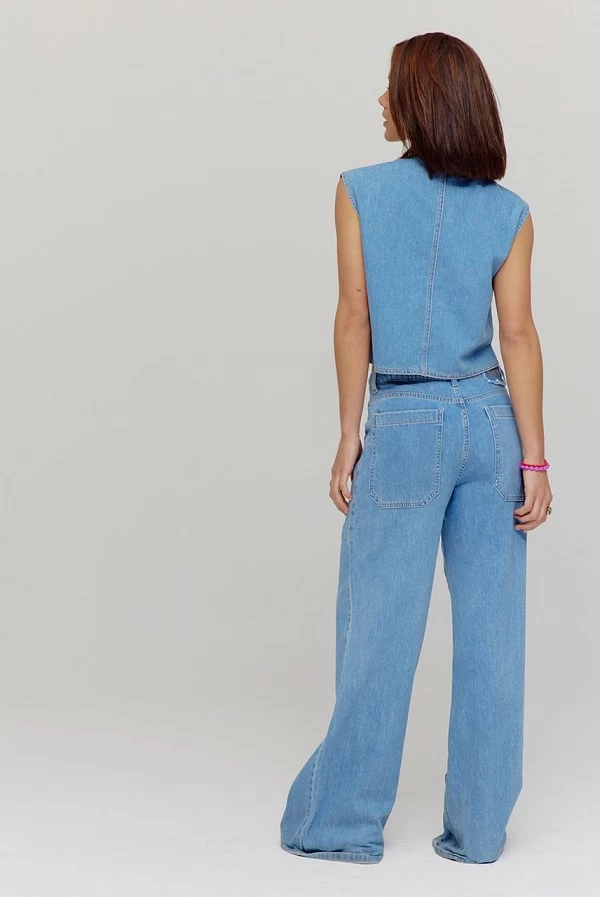 Chaleco Denim Gilly Mid Blue