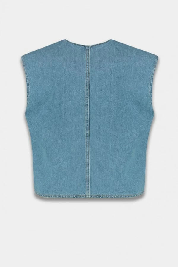 Chaleco Denim Gilly Mid Blue