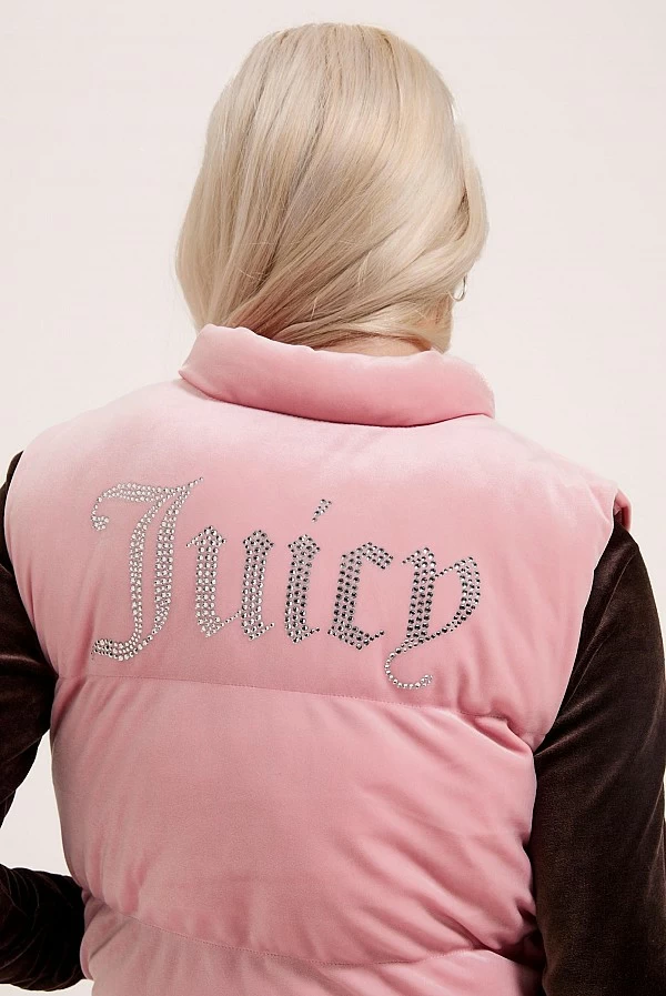 chaleco terciopelo rosa juicy couture