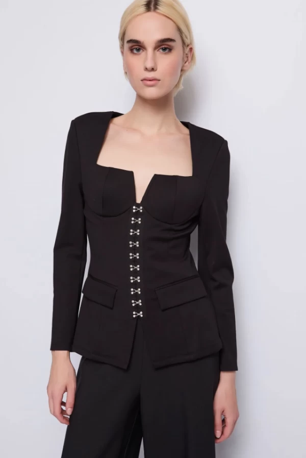 chaqueta corset negro denny rose