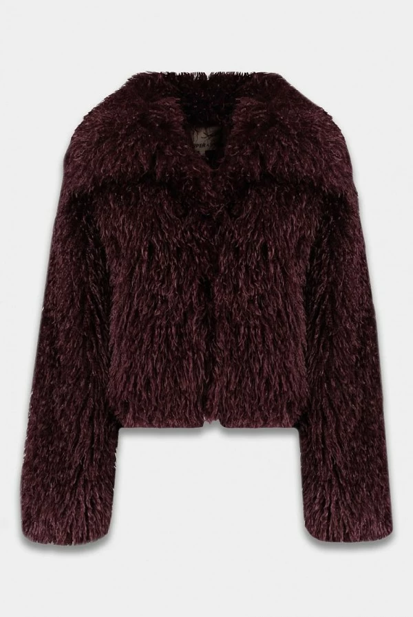Chaqueta maxi Stacy en tono marrón oscuro – harper and yve
