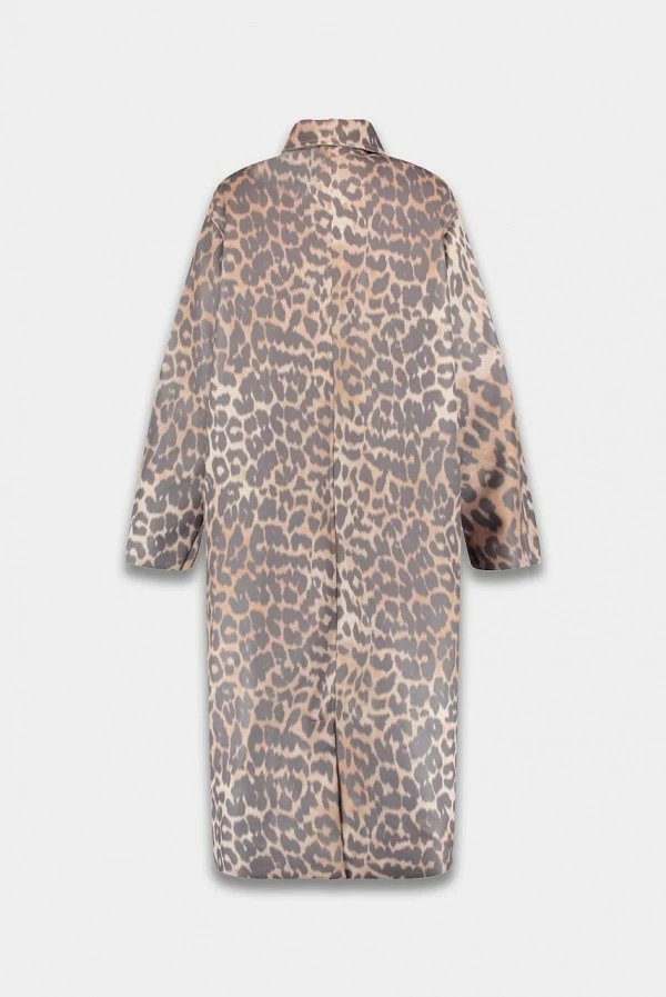 chaqueta trench maxi leopardo