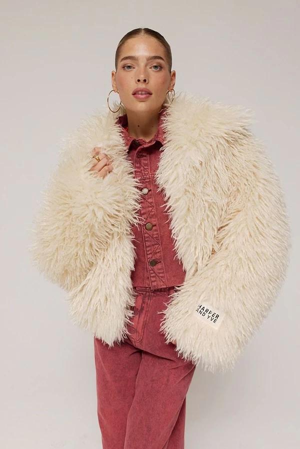 chaqueton corto pelo sintetico harper and yve