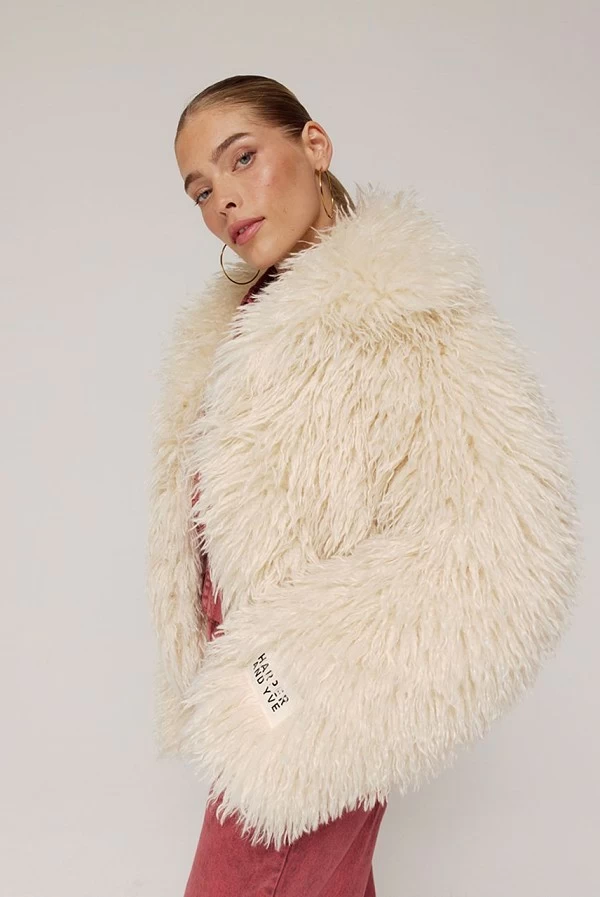 chaqueton corto pelo sintetico harper and yve