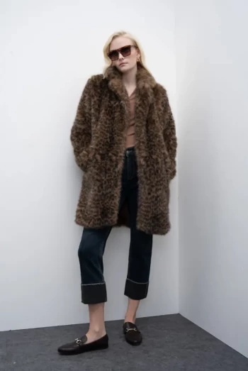 chaqueton ecopiel  animal print