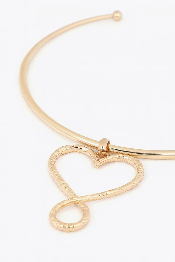 Choker Mujer Corazón Infinito Textura Martillada