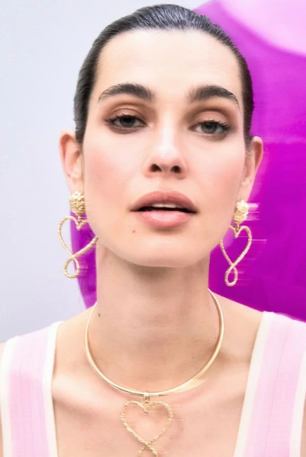 Choker Mujer Corazón Infinito Textura Martillada Choker Mujer Corazón Infinito Textura Martillada