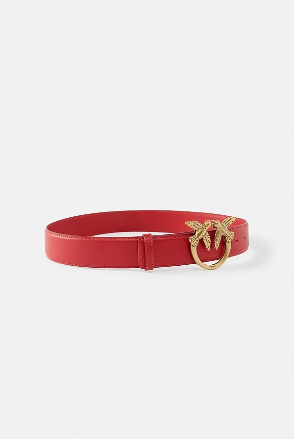 Cinturón alto Love Birds de piel 4cm pinko rojo