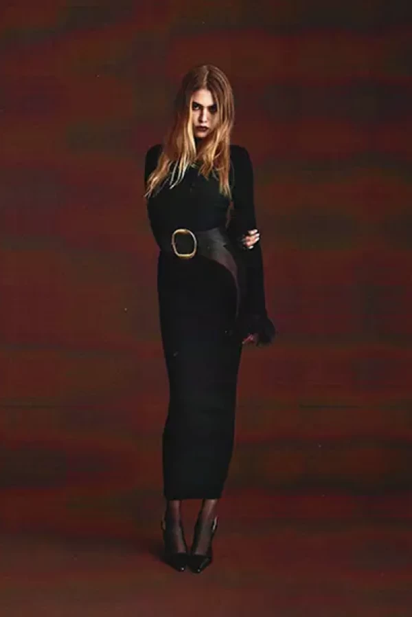 Cinturón ancho de piel marrón oscuro con hebilla ovalada dorada – Aniye By