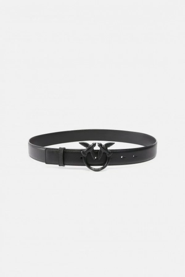 Cinturón de Piel con Hebilla Love Birds Diamond Cut – 3 cm pinko