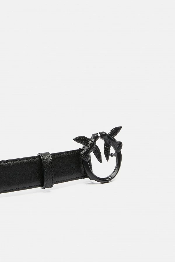 Cinturón de Piel con Hebilla Love Birds Diamond Cut – 3 cm pinko
