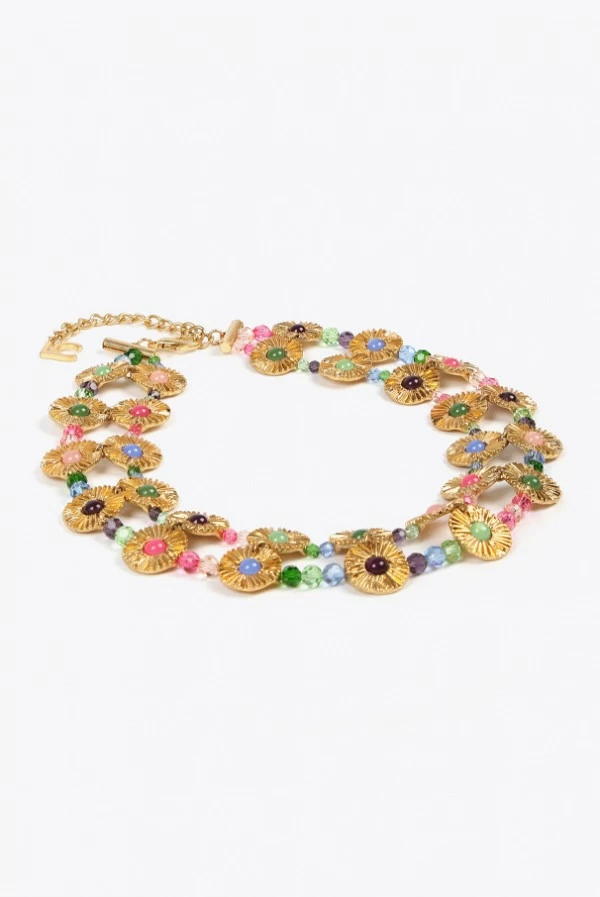 Collar Doble con Flores y Abalorios Lola Casademunt
