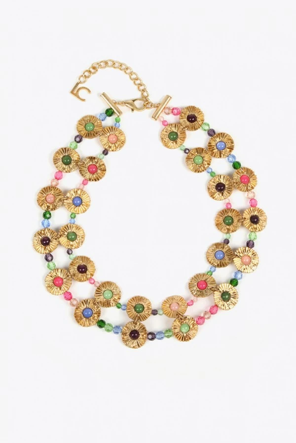 Collar Doble con Flores y Abalorios Lola Casademunt