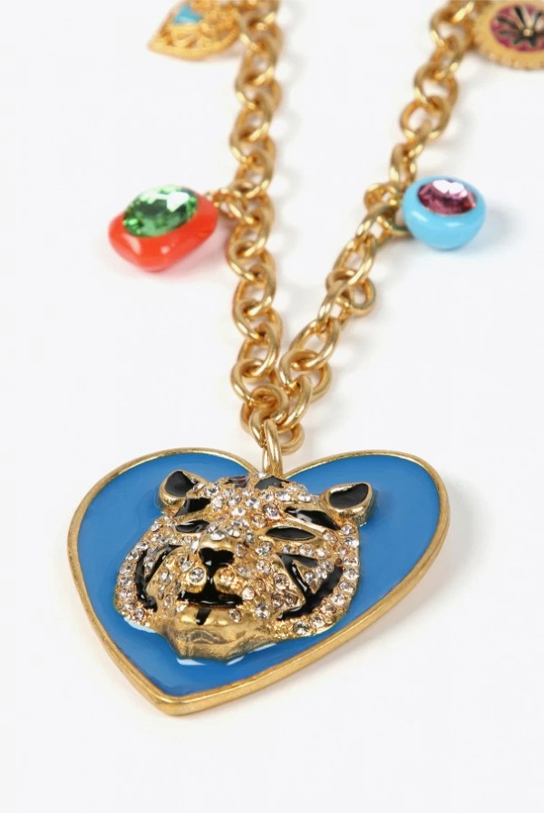 Collar Largo con Corazón y Tigre Strass Lola Casademunt