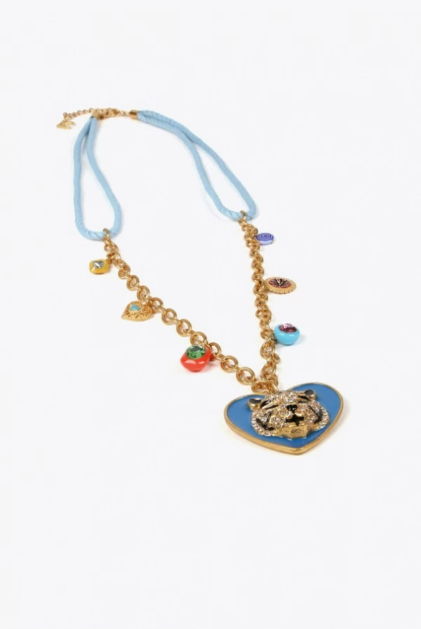 Collar Largo con Corazón y Tigre Strass Lola Casademunt
