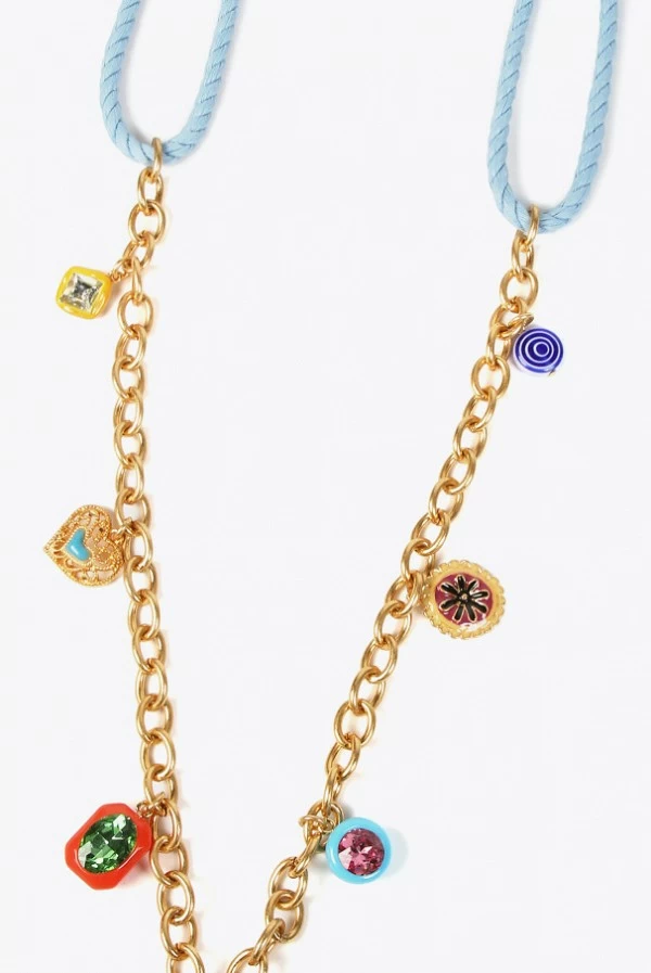 Collar Largo con Corazón y Tigre Strass Lola Casademunt