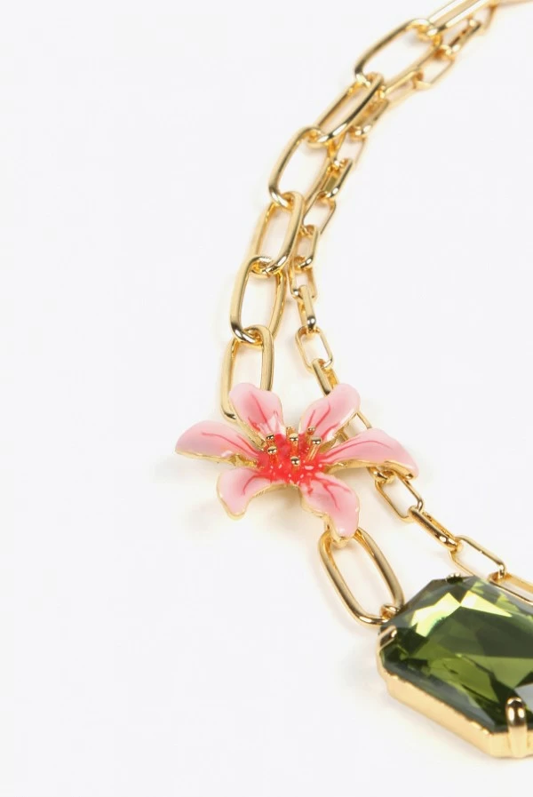 Collar Metálico con Camaleón y Abalorios Lola Casademunt