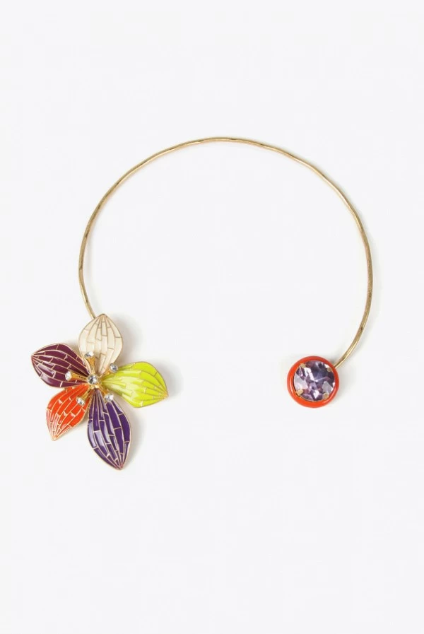 Collar Metálico con Orquídea Colorida Lola Casademunt