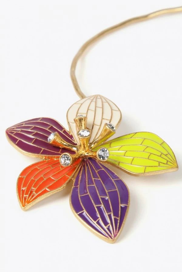 Collar Metálico con Orquídea Colorida Lola Casademunt
