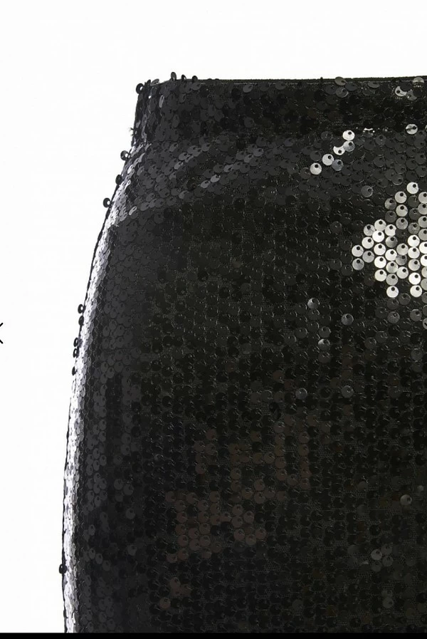 Falda lápiz bsb  sequin skirt black