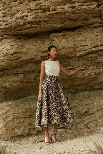 Falda midi animal print Coosy