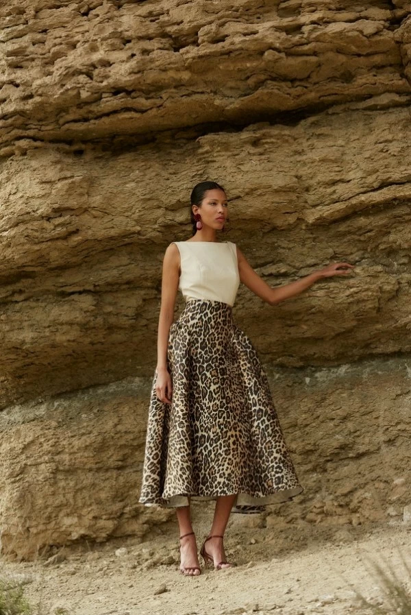 Falda midi animal print Coosy