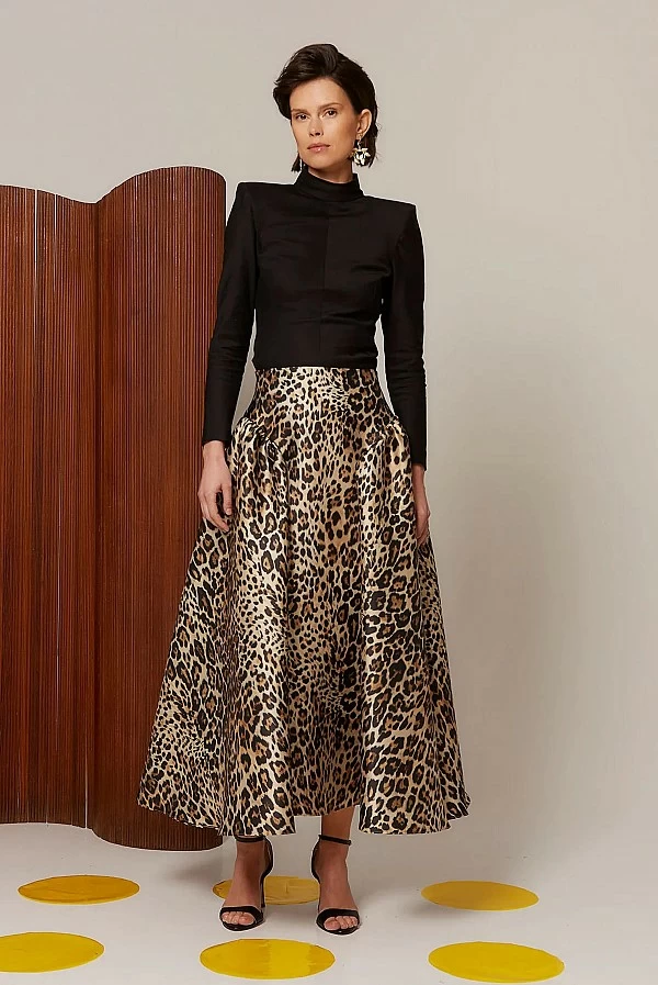 Falda midi animal print Coosy