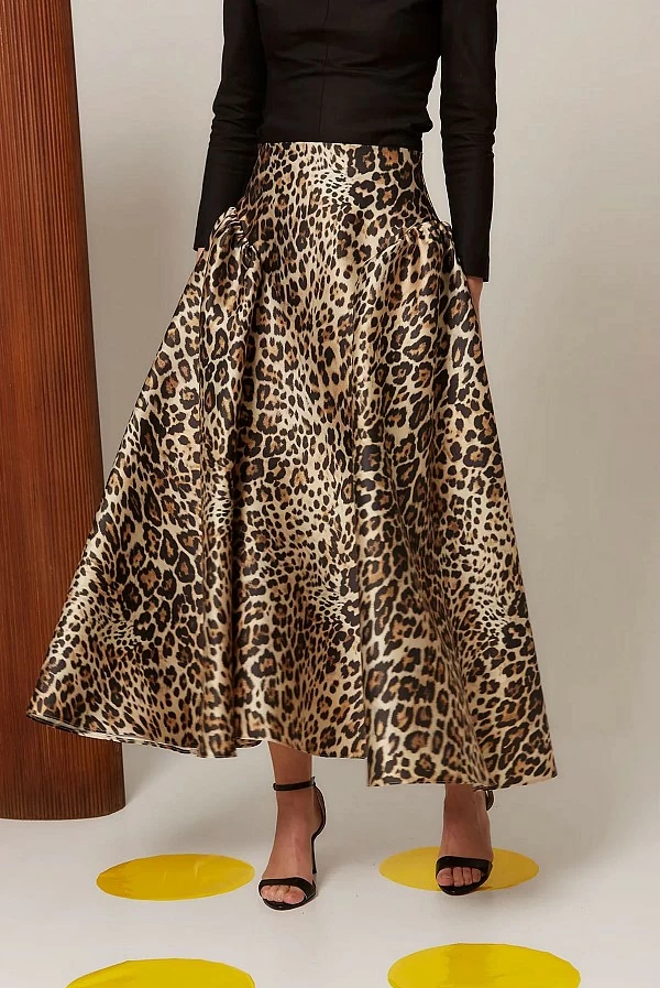 Falda midi animal print Coosy