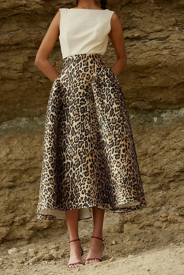 Falda midi animal print Coosy