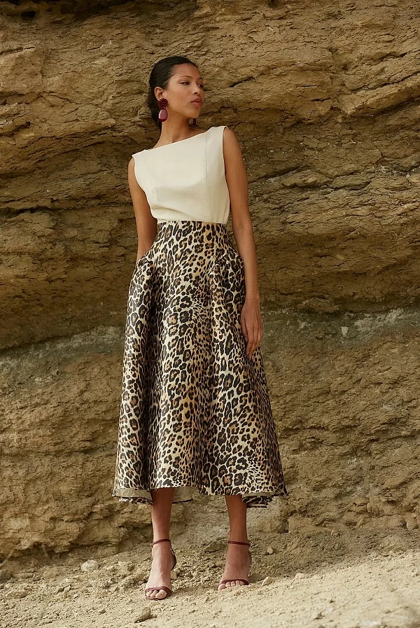 Falda midi animal print Coosy