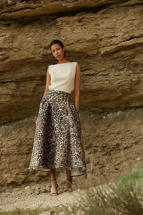 Falda midi animal print Coosy