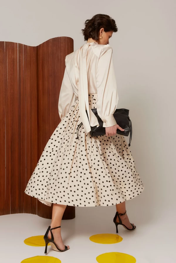 Falda RENZO Crudo Midi de Lunares – Coosy