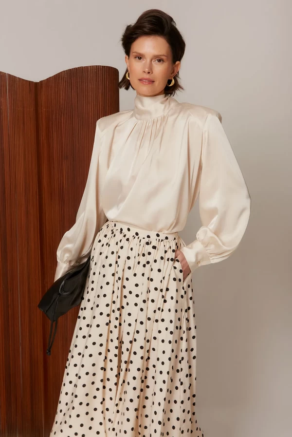 Falda RENZO Crudo Midi de Lunares – Coosy