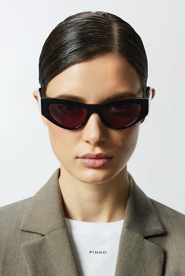 Gafas de sol cat-eye en acetato con logo lateral – Pinko