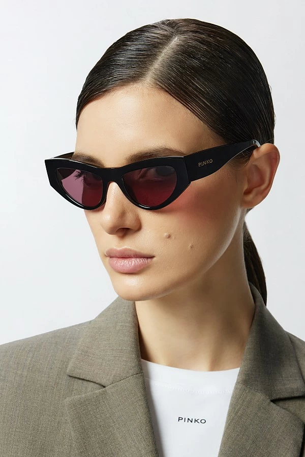 Gafas de sol cat-eye en acetato con logo lateral – Pinko