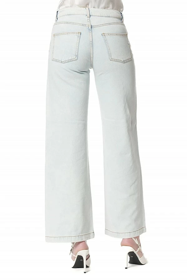 Jeans Anchos con Strass en Motivo Cebra