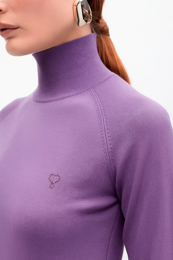 Jersey cuello perkins lila – Lola Casademunt mujer