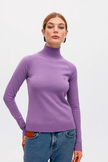 Jersey cuello perkins lila – Lola Casademunt mujer