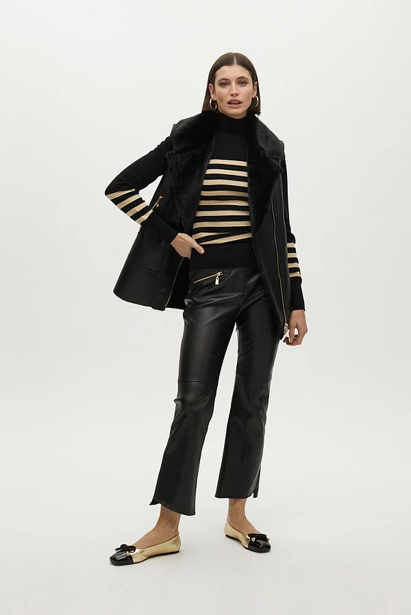 Jersey de Cuello Alto con Rayas Doradas lola casademunt