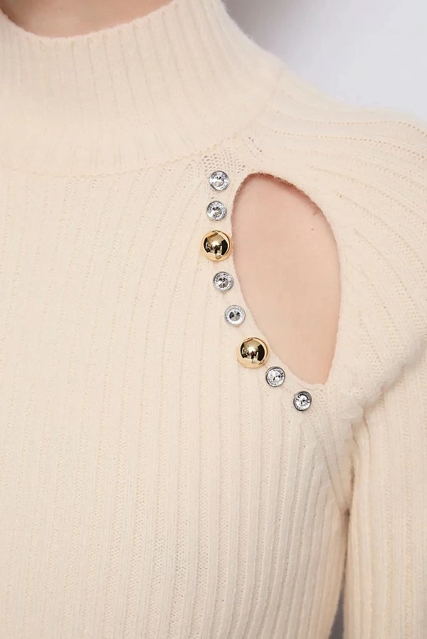 jersey lana acanalado beige denny rose